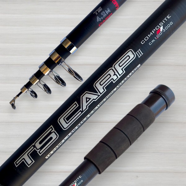 Вудилище коропове телескопічне Kaida TS Carp, 100-300г, 4,2м